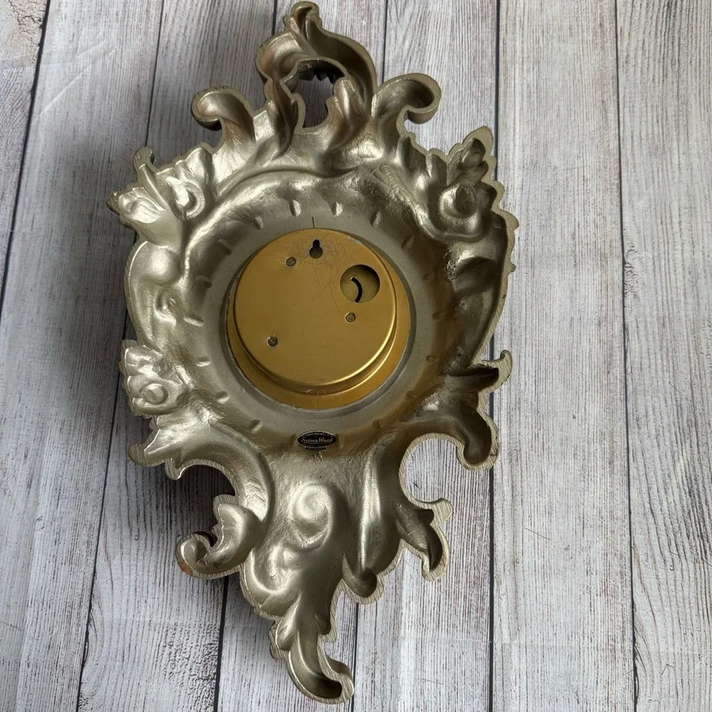 SYROCO Mid-century Modern Wall Clock Vintage Gold